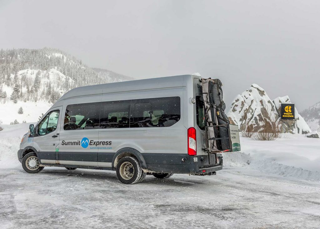 Summit Express Van Copper Mountain Sign rear